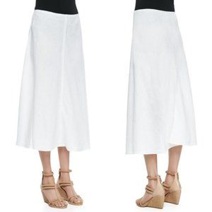Eileen fisher light blue linen midi skirt